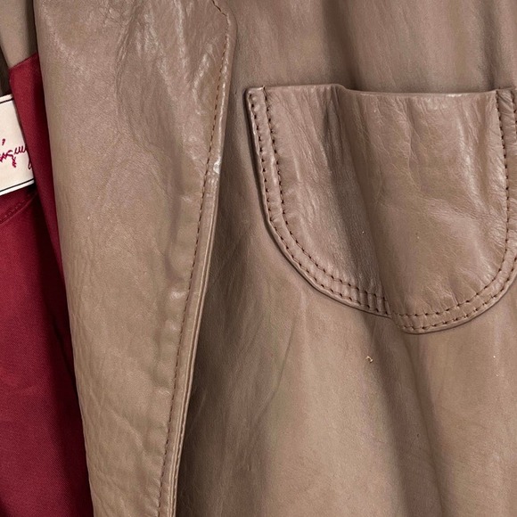 VINTAGE 80s Leather Jacket Womens Small Taupe Brown Cropped Julio De Rodriguez - Picture 10 of 16